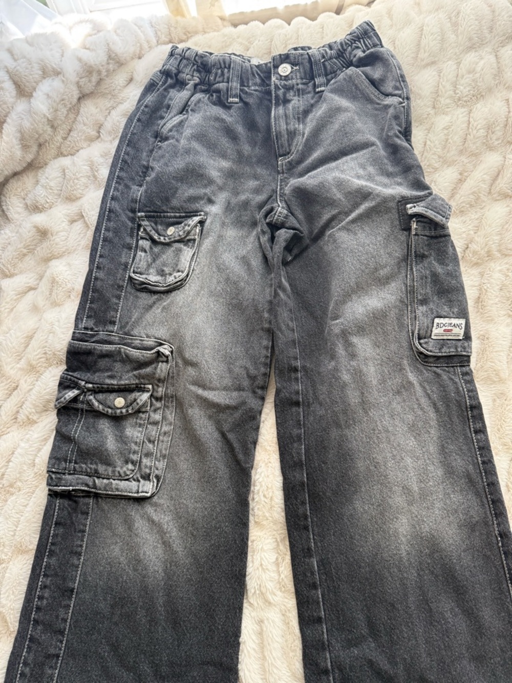 BDG Black Washed Cargo Jeans